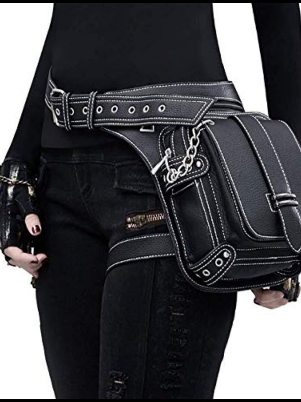 Steampunk Leather Waist Bag Fanny Pack Crossbody Messenger Unisex